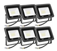 Reflector Led for Exteriores de 20 W, Lámpara de Trabajo Blanca con Luz Diurna de 6000 K, Luz Exterior Impermeable y Segura Ip66, Adecuada for Dar Sombra en Patios, Garajes, Campos Deportivos(6pcs)