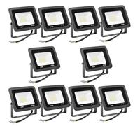 Reflector Led for Exteriores de 20 W, Lámpara de Trabajo Blanca con Luz Diurna de 6000 K, Luz Exterior Impermeable y Segura Ip66, Adecuada for Dar Sombra en Patios, Garajes, Campos Deportivos(10pcs)