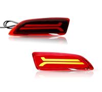 Reflector LED Para Parachoques Trasero Luz Freno Trasera Para Toyota Para Corolla 2011-2013 Con Intermitentes Secuenciales Y Luz Antiniebla. Luces Conducción Antiniebla(Red Lens)