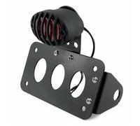 Reflector para matrícula Soporte de matrícula Lateral Aluminio para Motocicleta, Soporte Placa, luz LED roja, Trasera Freno, Compatible con Harley Bobber(Type 1)