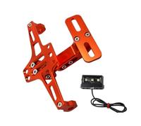 Reflector para matrícula Soporte de matrícula Trasera Ajustable Compatible con Honda Hornet 900 600 CB600F 1998-2014, luz LED(Orange)
