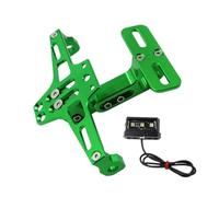 Reflector para matrícula Soporte de matrícula Trasera Ajustable Compatible con Honda Hornet 900 600 CB600F 1998-2014, luz LED(Green)