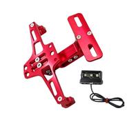 Reflector para matrícula Soporte de matrícula Trasera Ajustable Compatible con Honda Hornet 900 600 CB600F 1998-2014, luz LED(Red)