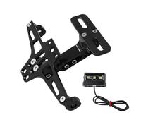 Reflector para matrícula Soporte de matrícula Trasera Ajustable Compatible con Honda Hornet 900 600 CB600F 1998-2014, luz LED(Black)