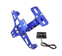 Reflector para matrícula Soporte de matrícula Trasera Ajustable Compatible con Honda Hornet 900 600 CB600F 1998-2014, luz LED(Blue)