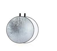 Reflector Redondo para fotografía, Difusor Reflector fotográfico Plegable 5 en 1, Multicolor, Redondo, Ovalado, Varios tamaños(45cm Silver White)