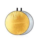 Reflector Redondo para fotografía, Difusor Reflector fotográfico Plegable 5 en 1, Multicolor, Redondo, Ovalado, Varios tamaños(60cm Silver Gold)