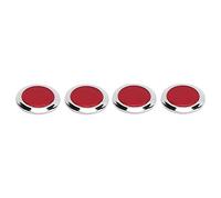 Reflector Rojo de 4 Piezas, Protección Reflectante Redonda, Punto de Interrupción de Inducción Eléctrica ABS Cromado Pequeño Redondo Rojo para Motocicleta Automóvil