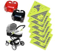 Reflectores para cochecito de bebé, 6 piezas reflector con 2 piezas de luz de silicona para cochecito, reflectores para cochecito, juego universal para todos los cochecitos, mochilas, sillas de ruedas