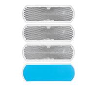 Reflectores para Pegar, 4 Uds, Blanco, 111 x 38 mm, Marca de E, Reflector de Seguridad Remolque, Caravana, Poste, Captafaro, Derecho e Izquierdo, Reflector de Remolque Estándar, Catadioptrico Blanco