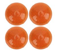 Reflectores Redondos Naranja 1,65 Pulgadas, Juego de 4 Piezas, Adhesivos Reflectantes Resistentes al Clima - Alta Visibilidad, Material Acrílico Durable, Seguridad para Moto,