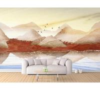 Reflejo Cúbico Abstracto De Un Pájaro En El Pico De Una Montaña 3D Papel Pintado Pared Fácil Instalación Oficina Sala Estar Sofá Dormitorio TV Fondos Decoración-150cm×105cm