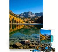 Reflejo de Lago Alpino en otoño Rompecabezas para Adultos de 1000 Piezas Estimula la Mente Juego de Corte preciso Alineación Actividad para Fortalecer los Lazos Familiares (38x52cm)