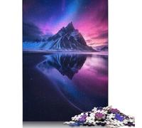Reflejo de montaña bajo la Aurora. Rompecabezas para Adultos de 1500 Piezas, Divertidos Rompecabezas para niños a Partir de 12 años (85 x 57 cm).