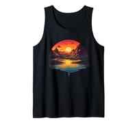 Reflejo del atardecer sobre montañas majestuosas Camiseta sin Mangas