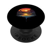 Reflejo del atardecer sobre montañas majestuosas PopSockets PopGrip Adhesivo