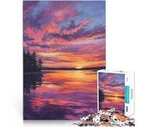 Reflejo del Lago al Atardecer Rompecabezas para Adolescentes de 1000 Piezas Juego práctico Cada Pieza es única: un desafiante y Divertido Juego Familiar 38x26cm