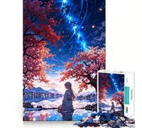 Reflejo Estrellado Serenidad Junto al Lago Rompecabezas de 1000 Piezas para Adolescentes Juguete de lógica Rompecabezas Divertido para armar Corte de precisión Regalo Elegante 38x26cm