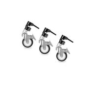 REFLEX CAMERA Juego de 3 ruedas giratorias para trípode de fotografía, antivibración, con bloqueo de paso de rotación de 360° para adaptarse a pies de 25 mm para añadir movilidad a los soportes fijos