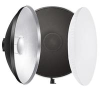 REFLEX CAMERA Reflector plateado de plato de belleza de 42 cm con rejillas de panal y calcetín difusor blanco para Bowens Mount Studio luz estroboscópica para iluminación de fotografía ideal