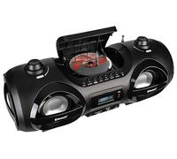 Reflexion CDR900BT - Reproductor de CD estéreo de Alta fidelidad portátil (2 x 100 W), Radio FM, Bluetooth, Pantalla Digital LCD y función de Ecualizador, luz de Discoteca Multicolor, Color Negro
