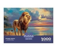 Reflexión del Agua del león Puzzle 1000 Piezas para Entretenimiento Creativo Clásicos Regalos Obra De Arte Rompecabezas Juguetes Desafiantes para Adultos Y Niños 70x50cm/1000pcs