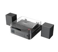 Reflexion HIF2082DAB Tocadiscos Retro con Altavoz y Bluetooth | Sistema de música con Dab+, CD, FM, grabación de MP3 USB, Pantalla a Color, Despertador y Temporizador de sueño, Juego Completo con