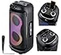 Reflexion PSX40BT Altavoz móvil Bluetooth para DJ, Karaoke, 500W, Radio Estéreo FM PLL, Iluminación Discoteca con Opción de Modos, Micrófono y Batería de Litio