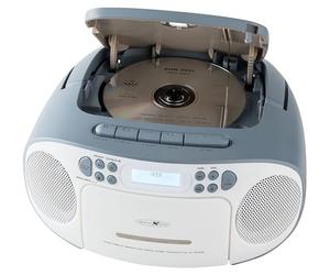 Reflexion RCR2260DAB/BL - Radio estéreo portátil para CD/MP3 (2 x 12 W máx. Potencia Musical), Conector AUX IN de 3,5 mm y Salida de Auriculares de 3,5 mm, Pantalla LCD Digital, Color Azul