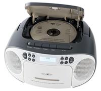 Reflexion RCR2260DAB/GR, Radio estéreo portátil para CD/MP3, USB, Dab+, (2 x 12 W máx. Potencia Musical), Conector AUX IN de 3,5 mm y Salida de Auriculares de 3,5 mm, Pantalla LCD Digital, Color Gris