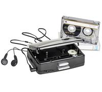 Reflexion WMR-01 - Reproductor de Casete portátil con Radio FM, Parada automática, Funciona con Pilas y Red, Incluye Auriculares y Clip para cinturón, Color Negro y sílaba