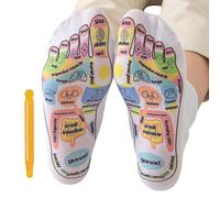 Reflexología -calcetines, calcetines reflexológicos con herramientas,Calcetines con tarjeta de punto de presión - Alivio de estrés de algodón para adultos cansados cuidado del pie corporal después del