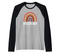 Reflexología/Colorido diseño de reflexólogos arcoíris Camiseta Manga Raglan