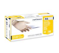 Reflexx - Guantes de látex R46 - Sin polvo, Talla M, ámbar, 100 piezas