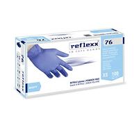 Reflexx - Guantes de nitrilo sin polvo, 3,5 g, Talla L, azul claro, 100 piezas