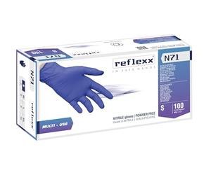 Reflexx N71/S Guantes de nitrilo hipoalergénicos sin polvo - gr. 4.2 (M)