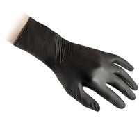 Reflexx n79p/S extra largo, 30 cm, sin polvo guantes de nitrilo Gr 7,7. Tamaño pequeño, negro (Pack de 50)