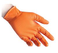 Reflexx N85 / L Guantes de nitrilo de agarre completo, grande, naranja, paquete de 50