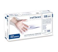 Reflexx R18 guantes de polietileno de alta densidad (HDPE), talla única, transparente (Pack de 100)