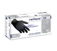 Reflexx - R44 - Guantes de látex sin polvo, S, Negro, 100