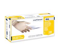 Reflexx R46 Guantes de Látex, Sin Polvo, Ámbar, Talla L (Paquete de 100 Piezas)