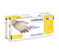 Reflexx R46 Guantes de Látex, Sin Polvo, Ámbar, Talla L (Paquete de 100 Piezas)