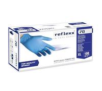 Reflexx R70 / XL Guantes de nitrilo sin polvo, X-Large, azul claro, paquete de 100