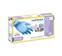 Reflexx r77100/L sin polvo guantes de nitrilo Gr 3.0, tamaño grande, luz azul (Pack de 100)