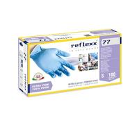 Reflexx r77100/S sin polvo guantes de nitrilo Gr 3.0, tamaño pequeño, luz azul (Pack de 100)