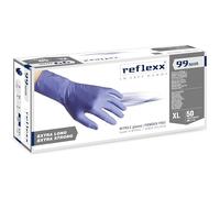 Reflexx R99/XXL "hirisk," La alta resistencia sin polvo guantes de nitrilo Gr 8,9, tamaño XXL, azul (Pack de 50)