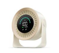 Refluxe Mini Ventilador de Escritorio Portátil, Pequeño Ventilador de Mesa Silencioso con Recargable USB, Ventilador Ajustable de 360° con Pantalla Digital LED, para Dormitorio, Oficina y Hogar