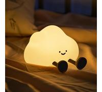 Refluxe Nube de Silicona con Luz Nocturna, Lámpara LED Táctil Regulable, Luz de Noche Recargable con USB, Luz Esponjosa para la Guardería, Decoración del Dormitorio Infantil y Regalos(Cloud)