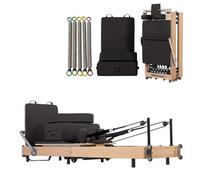 Reformer de Pilates, Equipo de Pilates Plegable para Uso doméstico y Entrenamiento en Gimnasio, con Tabla de Salto