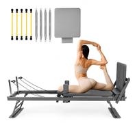 Reformer de Pilates Plegable Durable Máquina de Pilates para Gimnasio en Casa Equipo de Pilates Doble Resistencia Resorte y Cuerda Reformador para Avanzados Principiantes